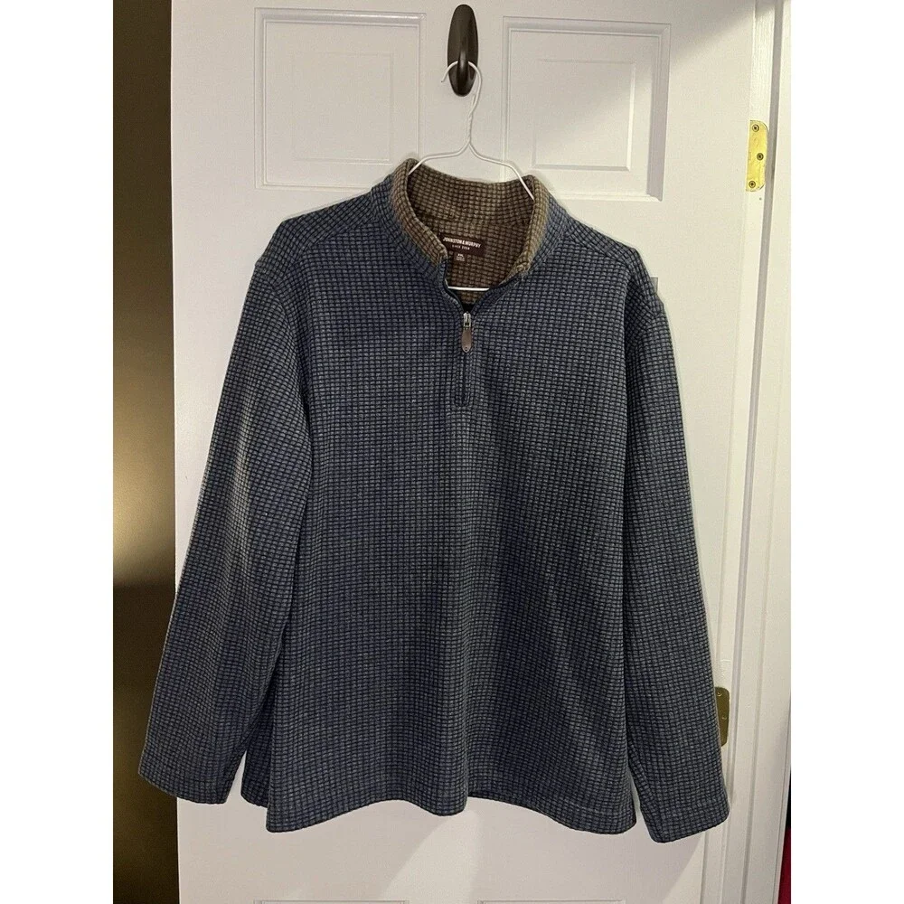 Johnston And Murphy Quarter Zip Waffle Stitch Pullover XXL